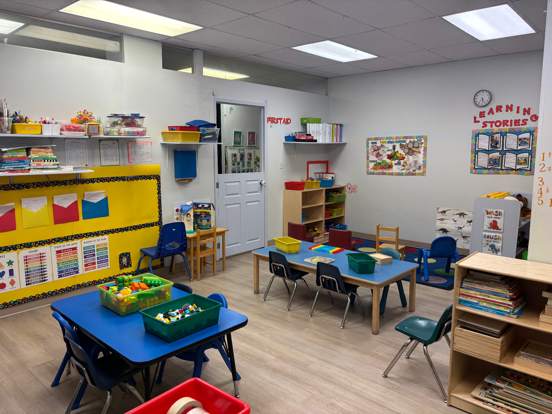 Building tables under the Learning Stories wall